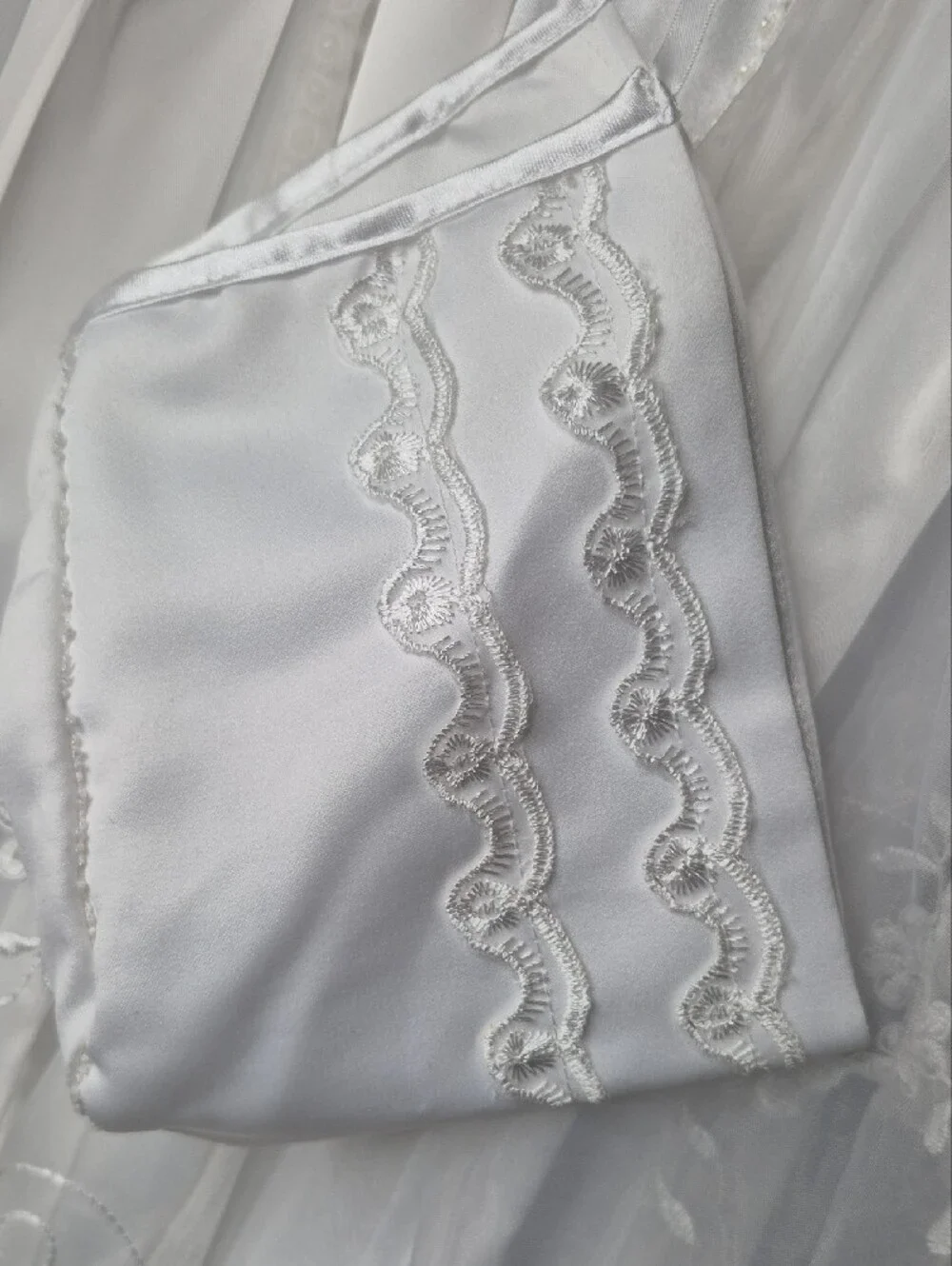 NWT L'Pety Canar Luxury Heirloom Embroided Christening Baptism Gown Bonnet S/3M